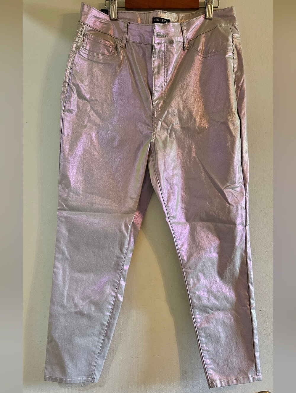 Women's Iridescent Pink Skinny Jeans by Elite 89